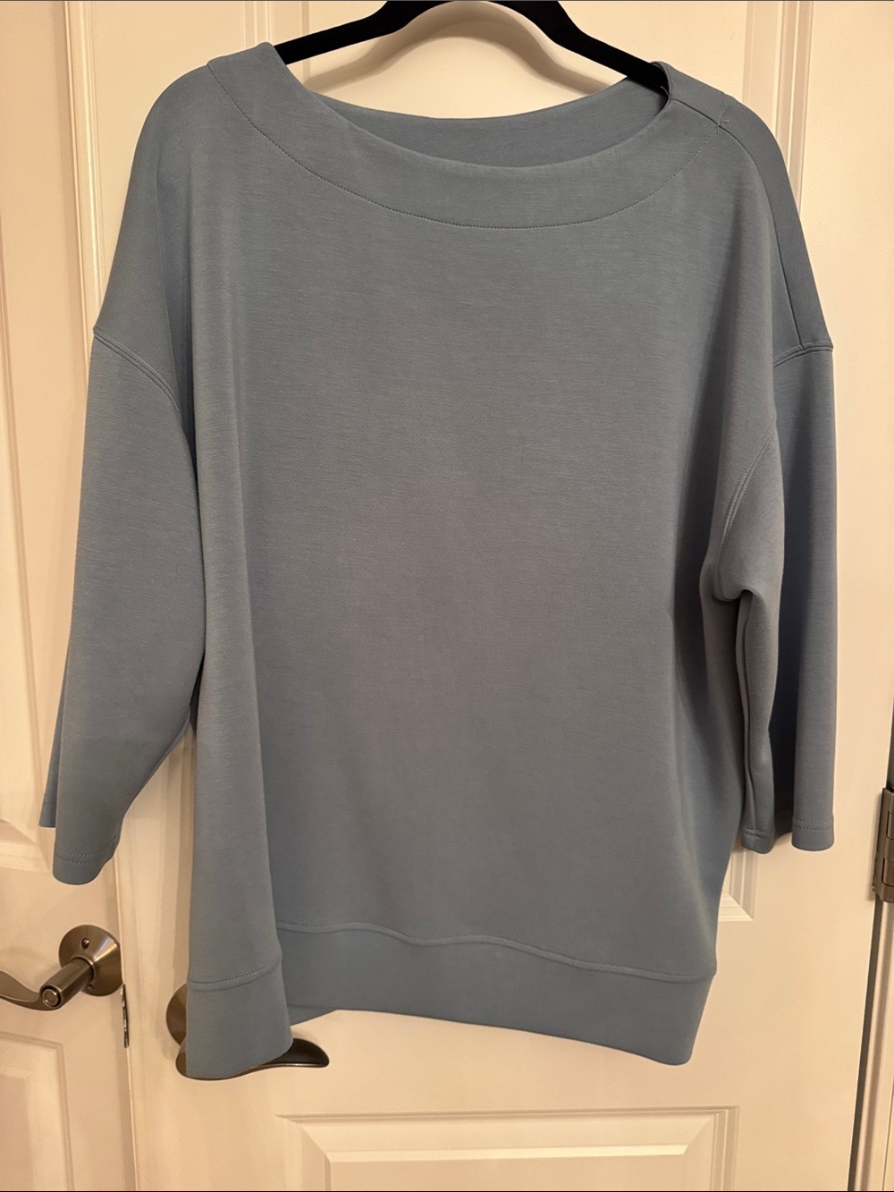 Relaxed Scoop-Neck Sweater in Dusty Blue